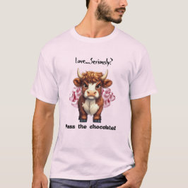 Grumpy Highland Cow Valentine Day T Shirt