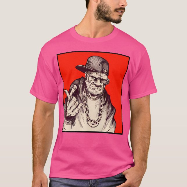 Grumpy Hip hop Grandpa T Shirt (Framsida)