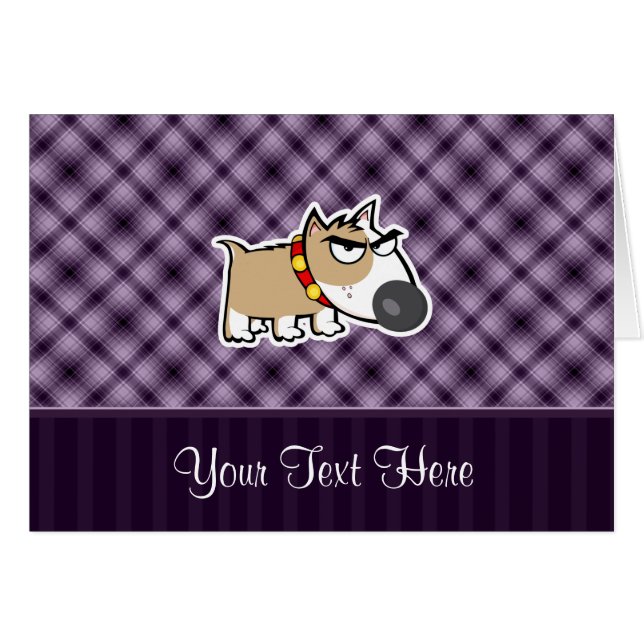 Grumpy hund; Lilor Hälsningskort (Framsidan Horizontal)