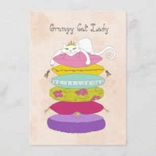 Grumpy inbjudan för kattdamfödelsedagsfest