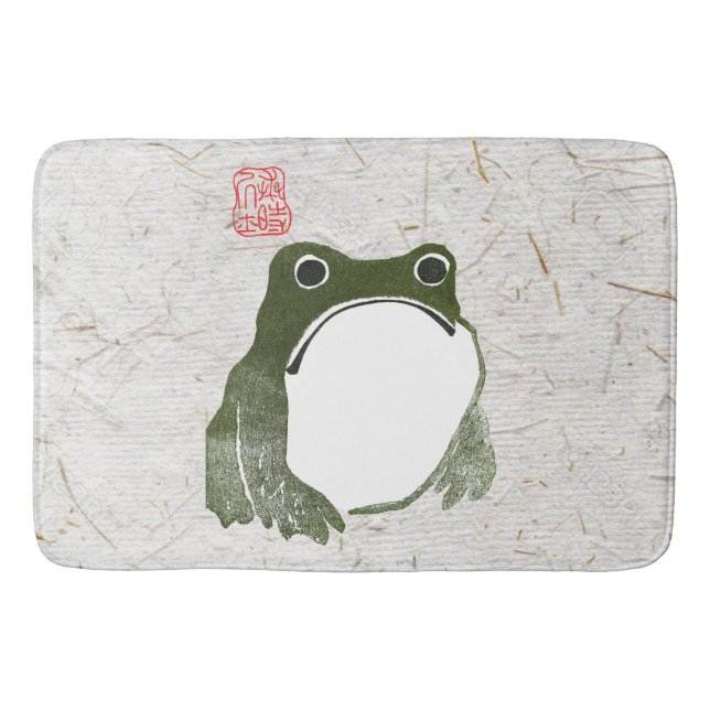 Grumpy Japanska Frog Toad 1800-talet Badrumsmatta (Framsidan)