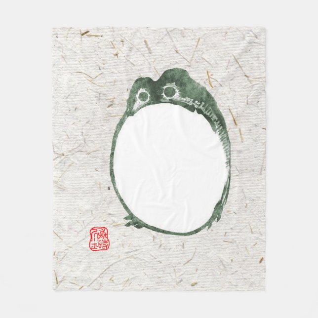 Grumpy Japanska Frog Toad 1800-talet Fleecefilt (Framsidan)