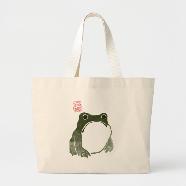 Grumpy Japanska Frog Toad 1800-talet Jumbo Tygkasse (Framsidan)