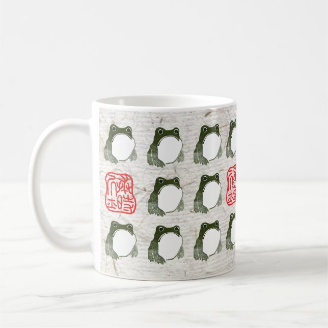 Grumpy Japanska Frog Toad 1800-talet Kaffemugg (Vänster)