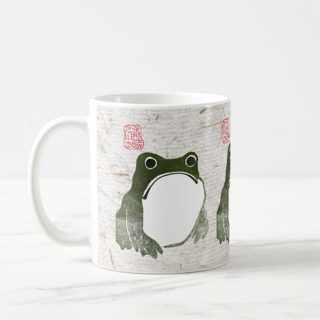 Grumpy Japanska Frog Toad 1800-talet Kaffemugg (Vänster)