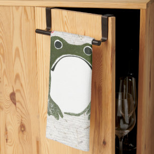 Grumpy Japanska Frog Toad 1800-talet Kökshandduk