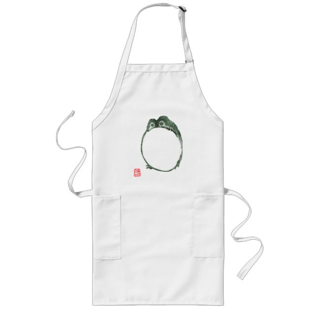 Grumpy Japanska Frog Toad 1800-talet Långt Förkläde (Framsidan)