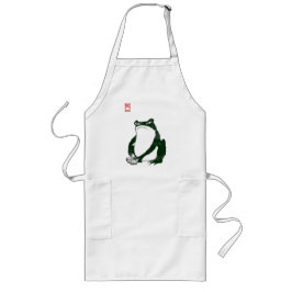 Grumpy Japanska Frog Toad 1800-talet Långt Förkläde