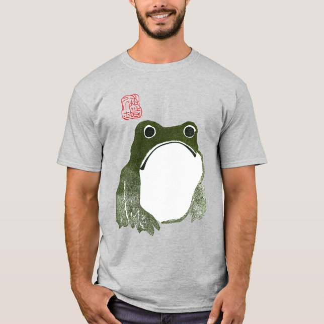 Grumpy Japanska Frog Toad 1800-talet T Shirt (Framsida)