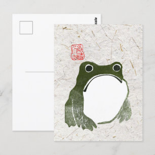 Grumpy Japanska Frog Toad 1800-talet Vykort