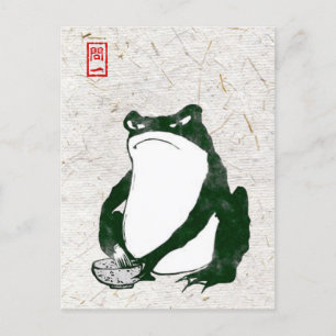 Grumpy Japanska Frog Toad 1800-talet Vykort