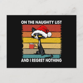 Grumpy Jul Cat på Naughty List Helg Vykort