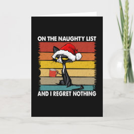 Grumpy Jul Cat på Naughty List Helgkort