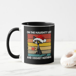 Grumpy Jul Cat på Naughty List Mugg