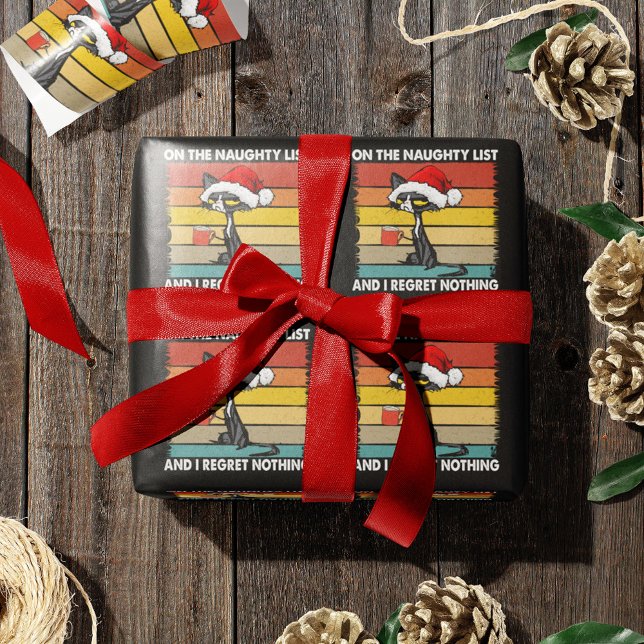 Grumpy Jul Cat på Naughty List Presentpapper (Skapare uppladdad)