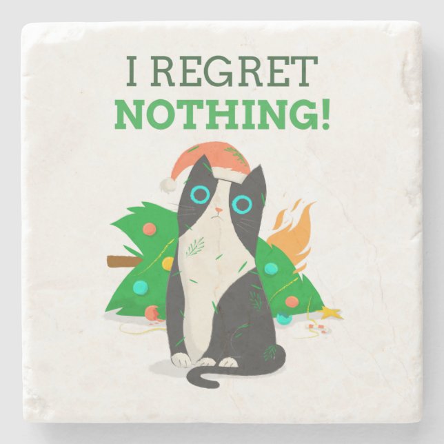 Grumpy jul Cat Stenunderlägg (Framsidan)