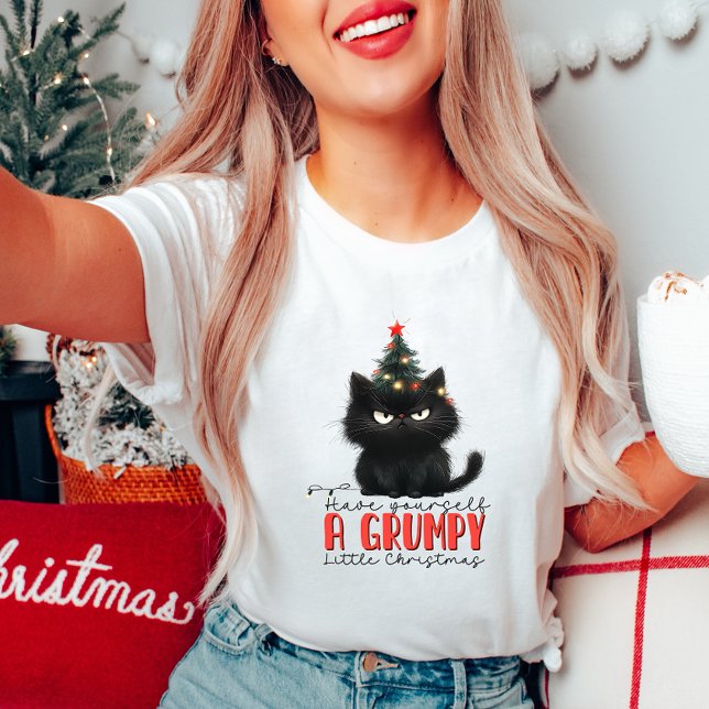 Grumpy jul Cat T-Shirt (Skapare uppladdad)