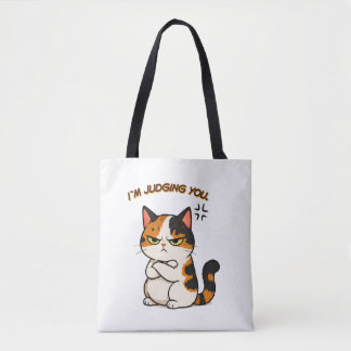 Grumpy Kalico Katt - Jag dömer dig Tygkasse