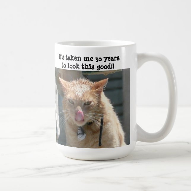 Grumpy katt, 30 år som ser denna bra! kaffemugg (Höger)