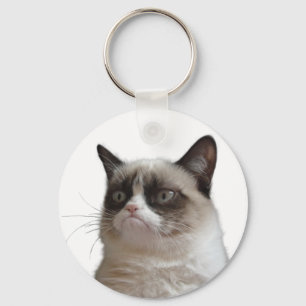 Grumpy katt - den Grumpy stirrandet Keychain Nyckelring