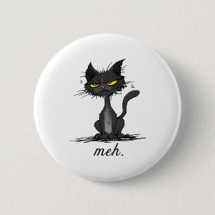 GRUMPY KATT - Rolig Meh Katt - Present till galen Knapp