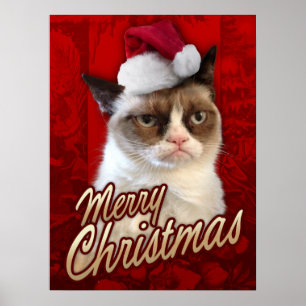 Grumpy kattgod jul poster