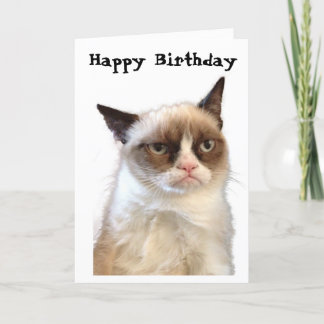 Grumpy kattgrattis på födelsedagenkort kort