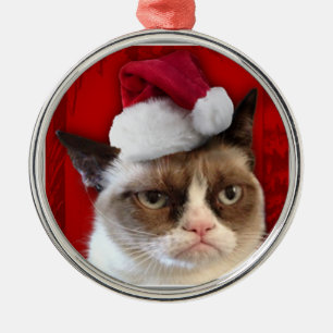 Grumpy kattjulprydnad julgransprydnad metall