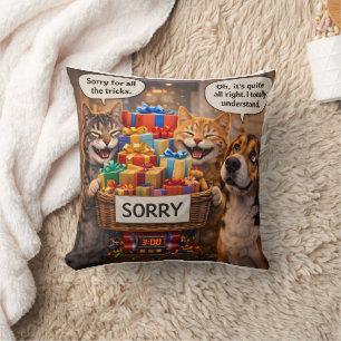 Grumpy kattkudde, söt ursäkt present kudde