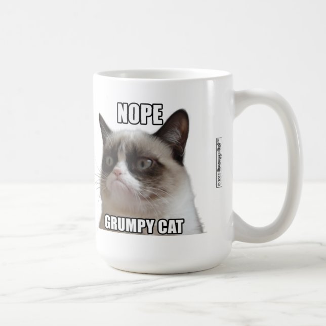 Grumpy kattmugg - NOPE. GRUMPY KATT ", Kaffemugg (Höger)