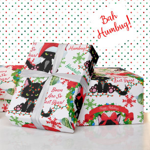 Grumpy Kattunge Bah Humbug - Katt på hattstränder Presentpapper