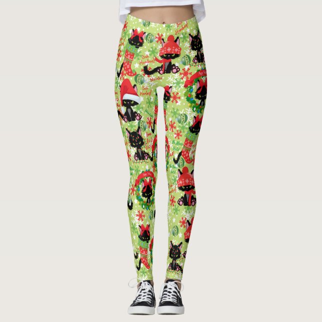 Grumpy Kattunge Bah Humbug Roligt jul Leggings (Framsida)