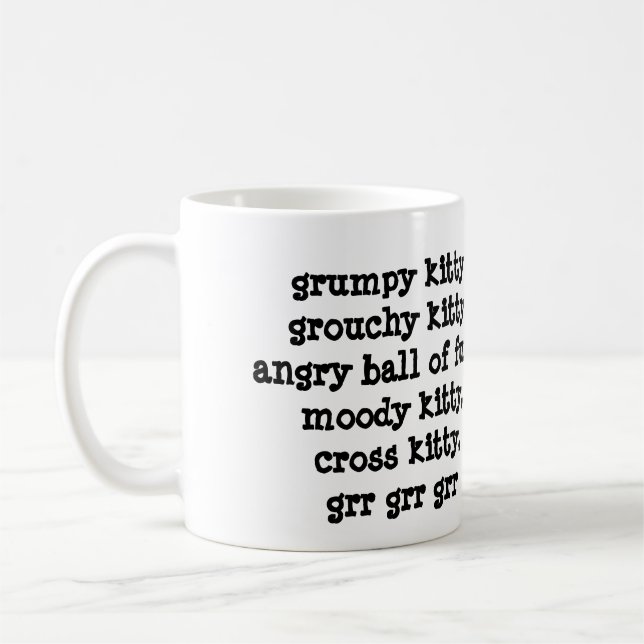 grumpy kattunge, grouchy kattunge, grrgrrgrr kaffemugg (Vänster)