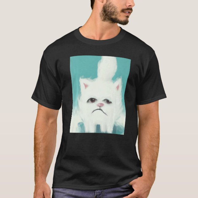Grumpy kitten artwork angry cat t shirt (Framsida)