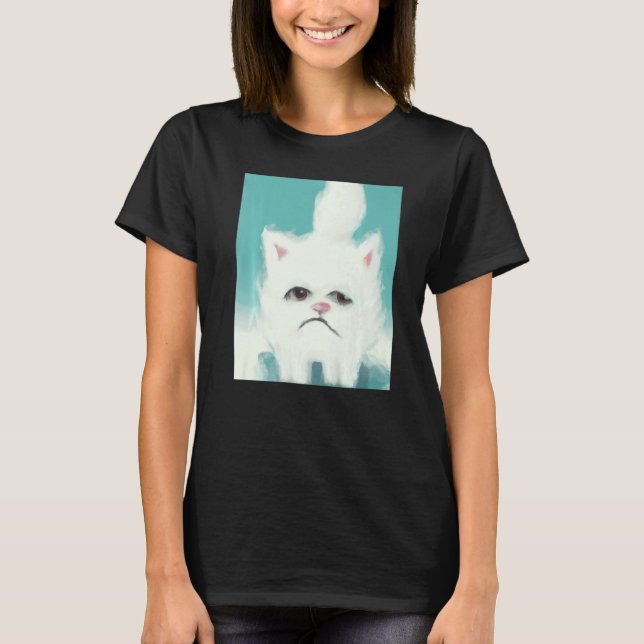 Grumpy kitten artwork angry cat t shirt (Framsida)