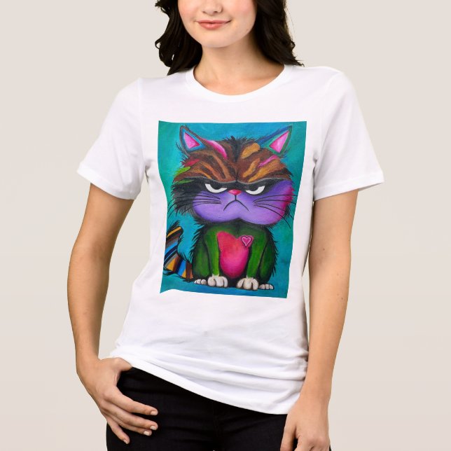 Grumpy Kitty Damtröja T Shirt (Framsida)