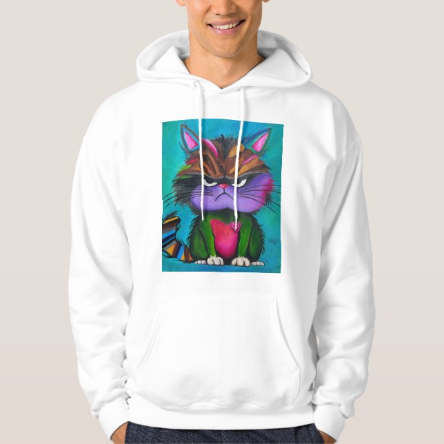 Grumpy Kitty Tröja Hoodie (Framsida)