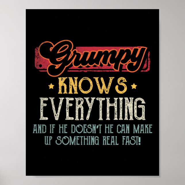 Grumpy Knows Allting Funny Grumpy Fars dag G Poster (Framsidan)