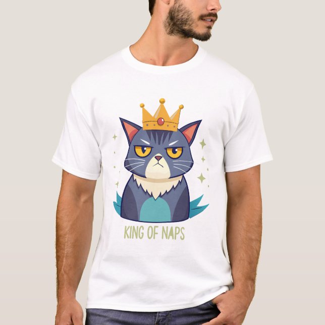 Grumpy Kung i Naps Cat T Shirt (Framsida)