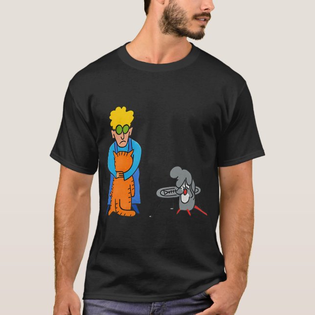Grumpy Lady, Cat Hug, och Skuldsmed Mur â€“ Rol T Shirt (Framsida)
