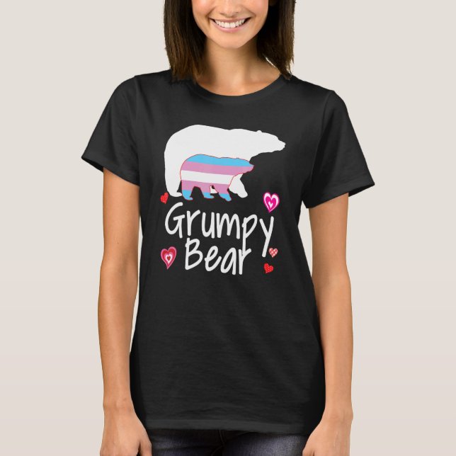 Grumpy Lgbt Bear Transgender Rainbow Lgbt Gay Lesb T Shirt (Framsida)