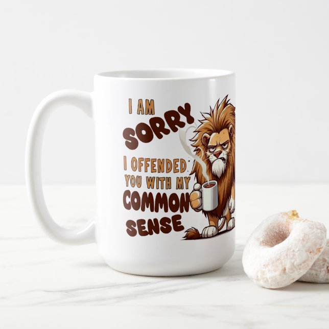 Grumpy Lion Kaffemugge – Rolig Sarksastisk Citat Kaffemugg (Med munk)