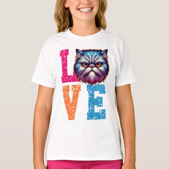 Grumpy Love Cat T Shirt (Framsida)
