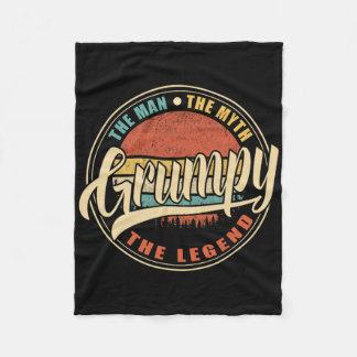 Grumpy Mannen Myten Legenden Vintage Retro F Fleecefilt