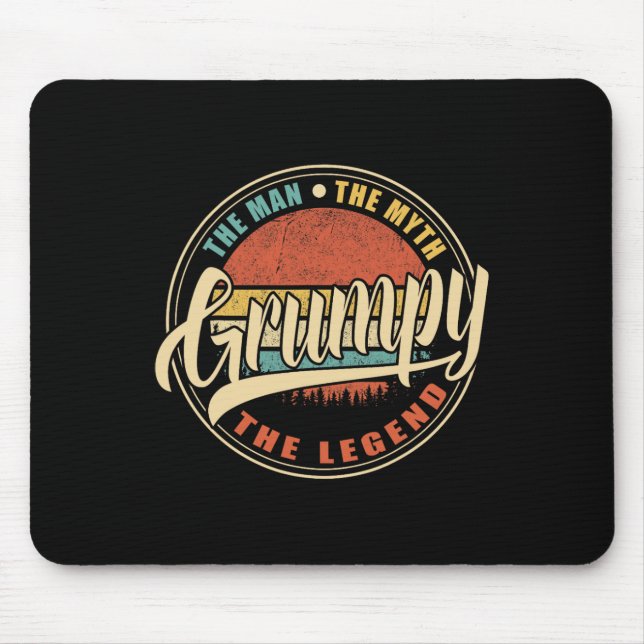 Grumpy Mannen Myten Legenden Vintage Retro F Musmatta (Framsidan)