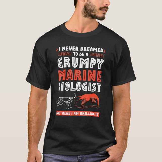 Grumpy Marine Biolog Citote Oceanographer Oceano T Shirt (Framsida)