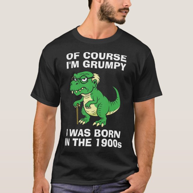 Grumpy millennial or boomer T-Rex T Shirt (Framsida)