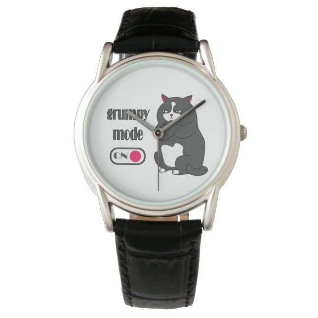 Grumpy mode on funny fat cat armbandsur (Framsida)