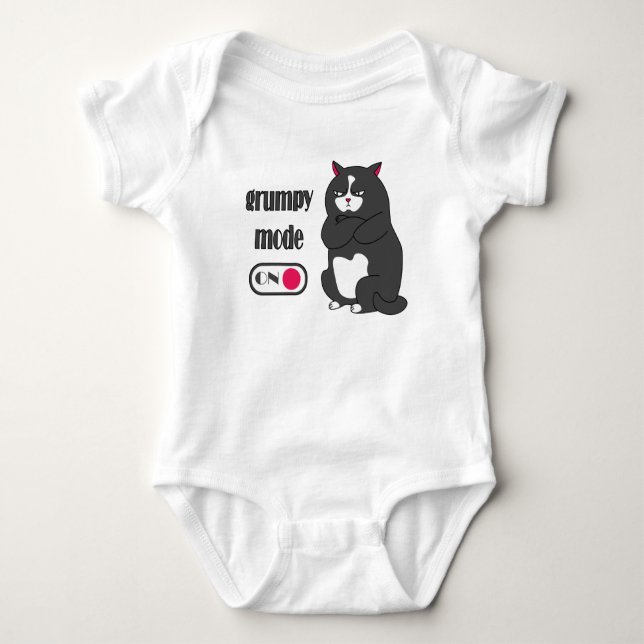 Grumpy mode on funny fat cat t shirt (Framsida)