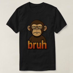 Grumpy Monkey “bruh” Meme – Rolig Retro Sarksastis T Shirt